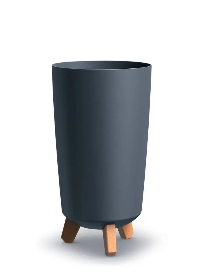 PROSPERPLAST Květináč GRACIA TUBUS SLIM 23,9 cm antracit