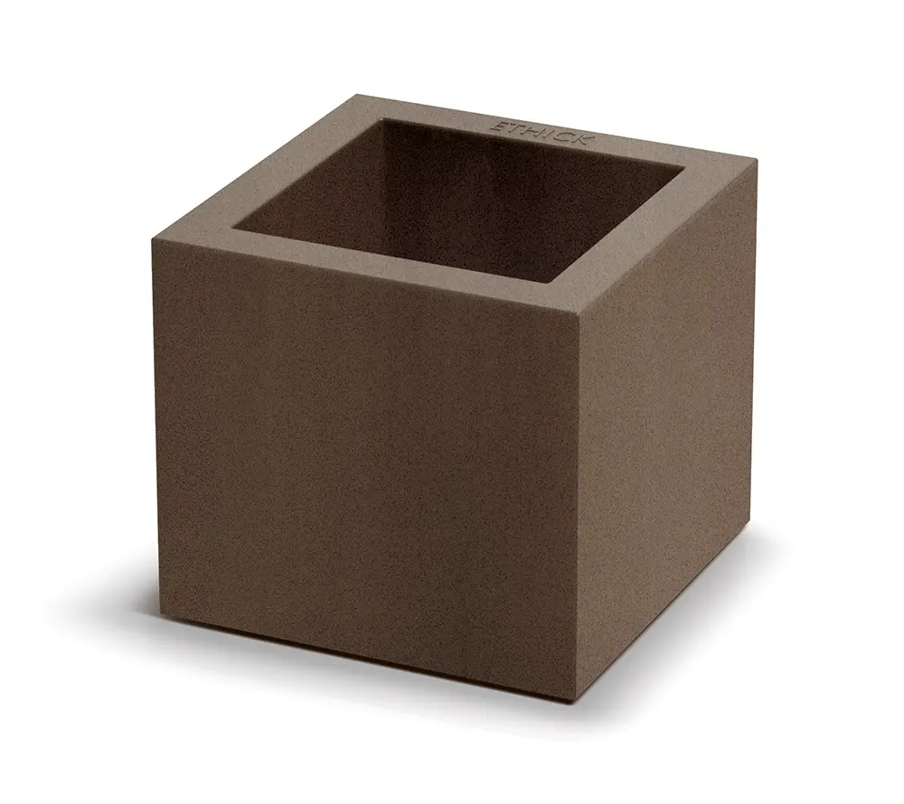 Prosperplast Plastový květináč CUBLASO SQUARE hnědý, varianta 22 cm
