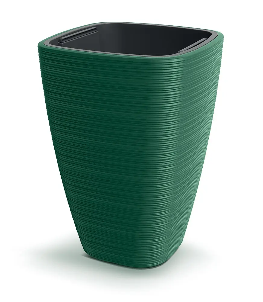 Prosperplast Plastový květináč Venas Square tmavě zelený, varianta 38,8 cm