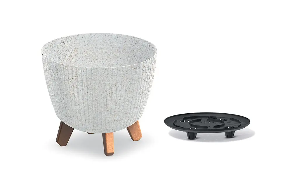 Prosperplast Květináč LAMIAL ECO WOOD bílý, varianta 23,2 cm