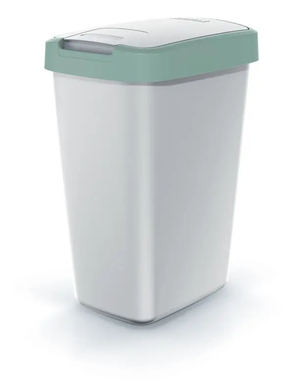 Prosperplast Odpadkový koš COMPACTO FLAS s víkem popelavě šedý/světle zelený, varianta 45 l