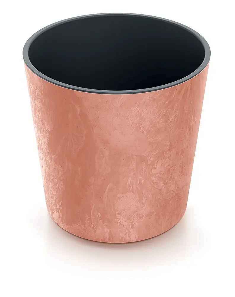 Prosperplast Květináč NURBI ROUNDED BETON EFFECT cihlově červený, varianta 30 cm
