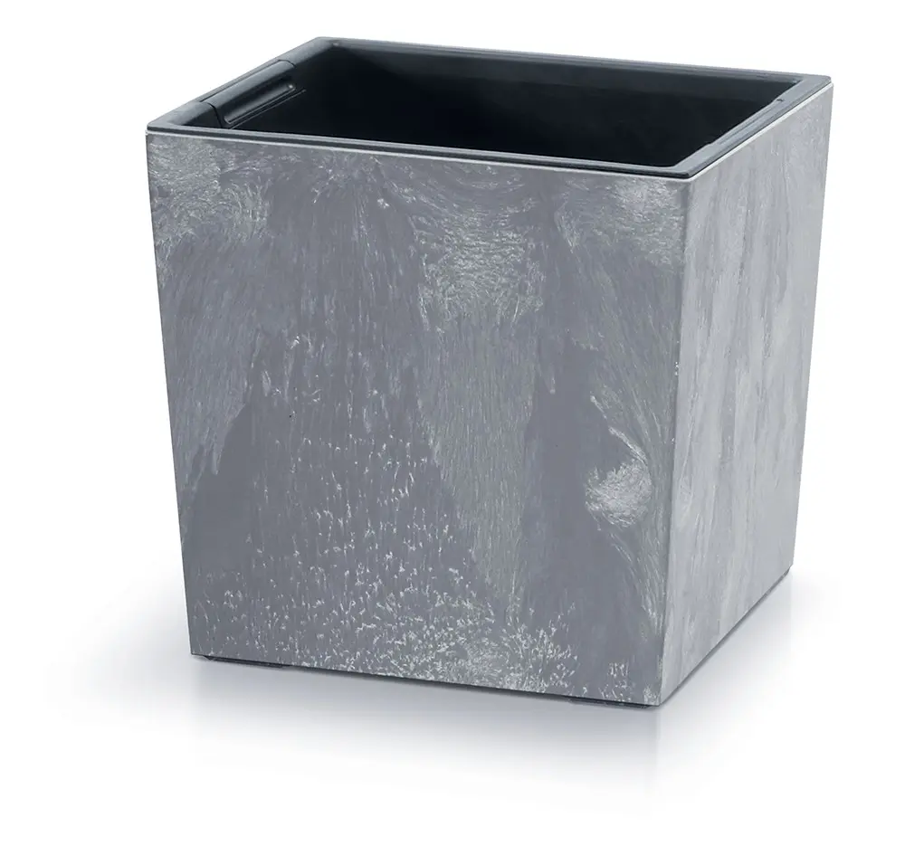 Prosperplast Květináč NURBI CUBE BETON EFFECT tmavě šedý, varianta