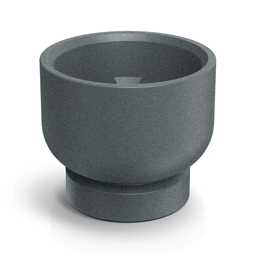 Prosperplast Plastový květináč MOLTAS BASE ROUND 40 cm granitově šedý
