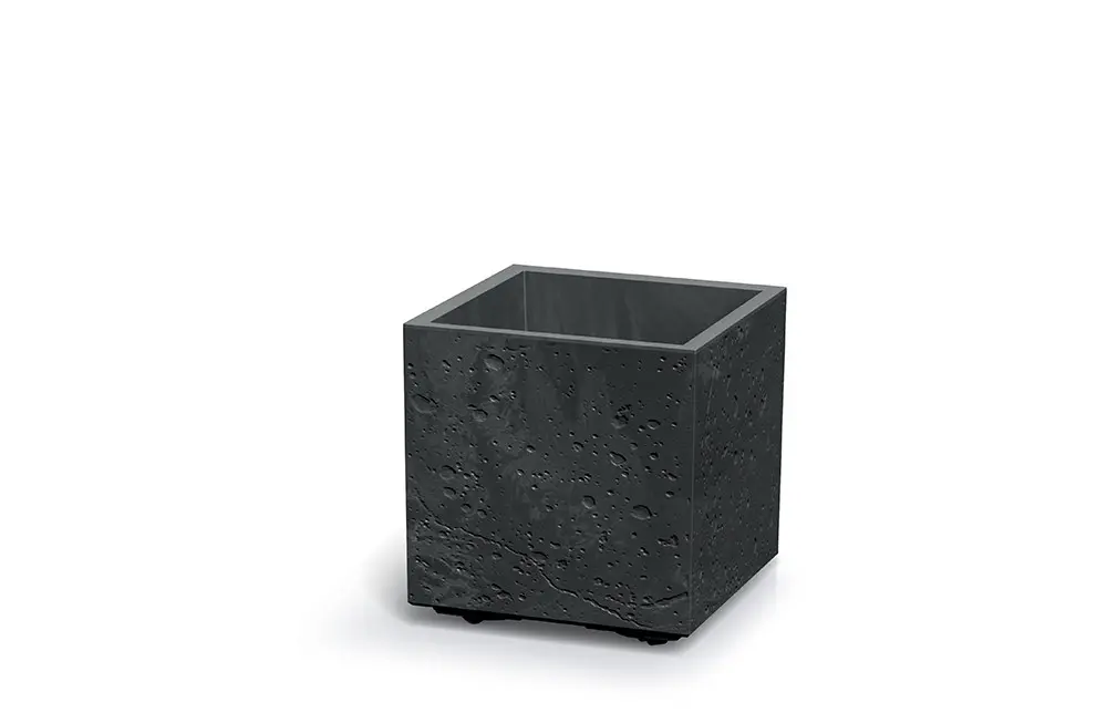 Květináč Sierra Square beton Effect 38,5 cm černý