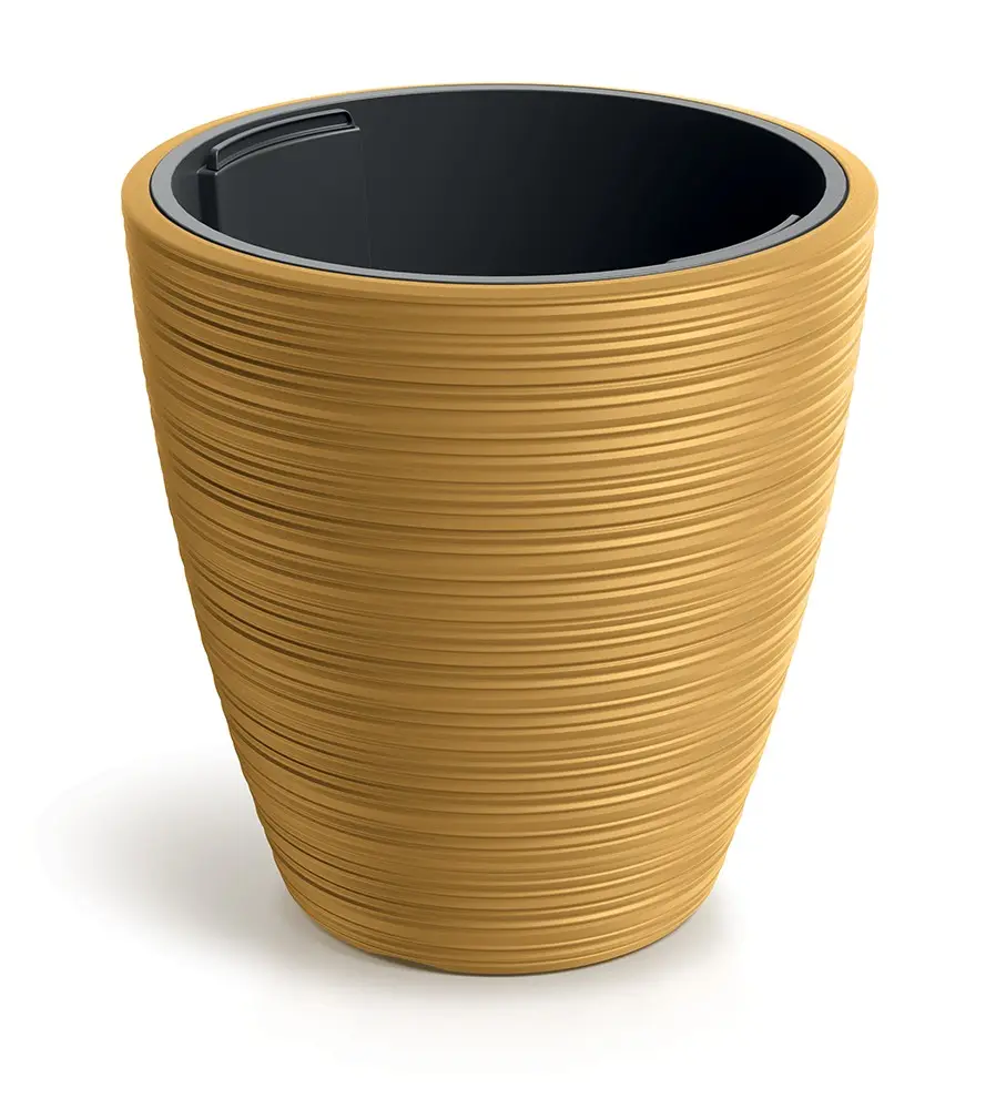Prosperplast Plastový květináč Venas Round hořčicový, varianta 39 cm