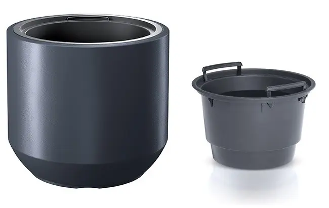 Prosperplast Květináč s vkladem HEOSO antracit, varianta 39 cm