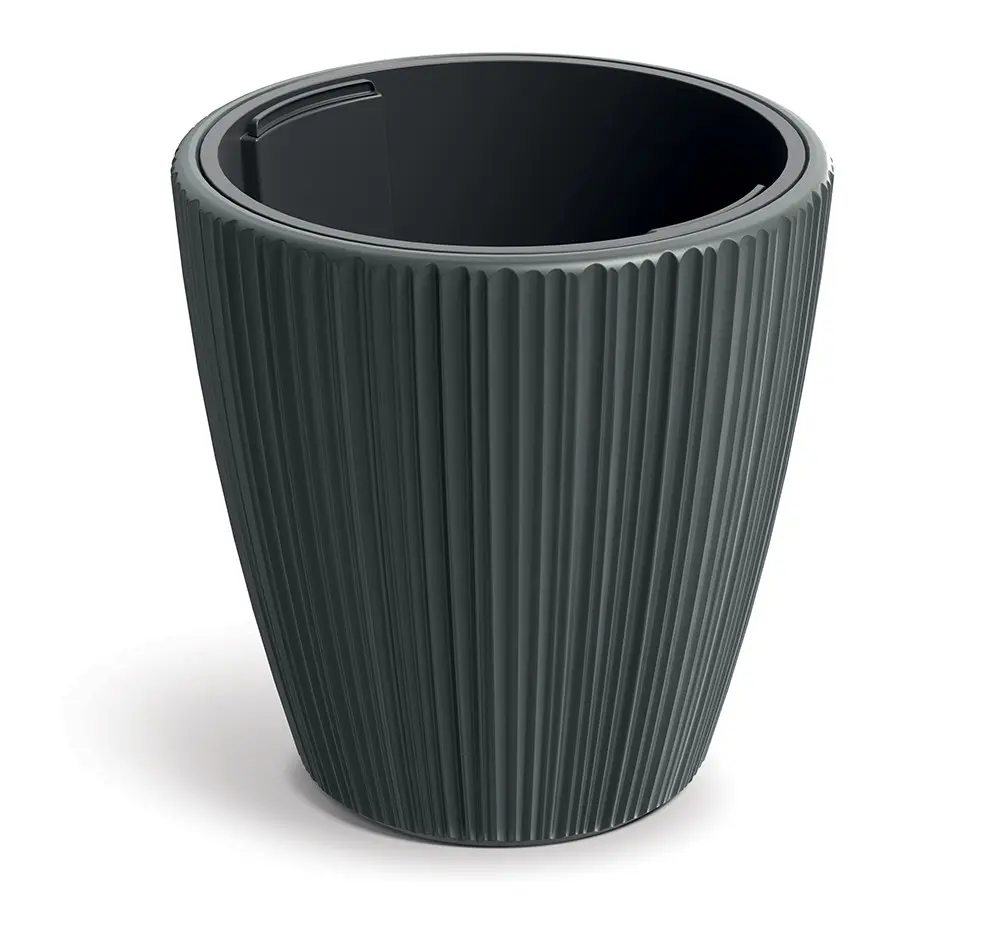 Prosperplast Plastový květináč OROS tmavě šedý matný, varianta 34,9 cm