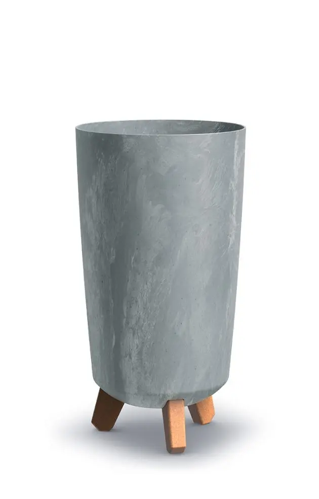 Prosperplast Vysoký květináč GRACIE TUBA SLIM betonově šedý, varianta 23,9 cm