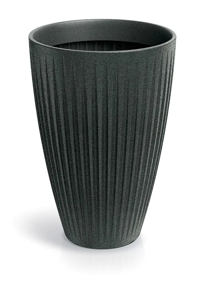 Prosperplast Vysoký květináč LATIE ROUND II 40 cm granitově černý