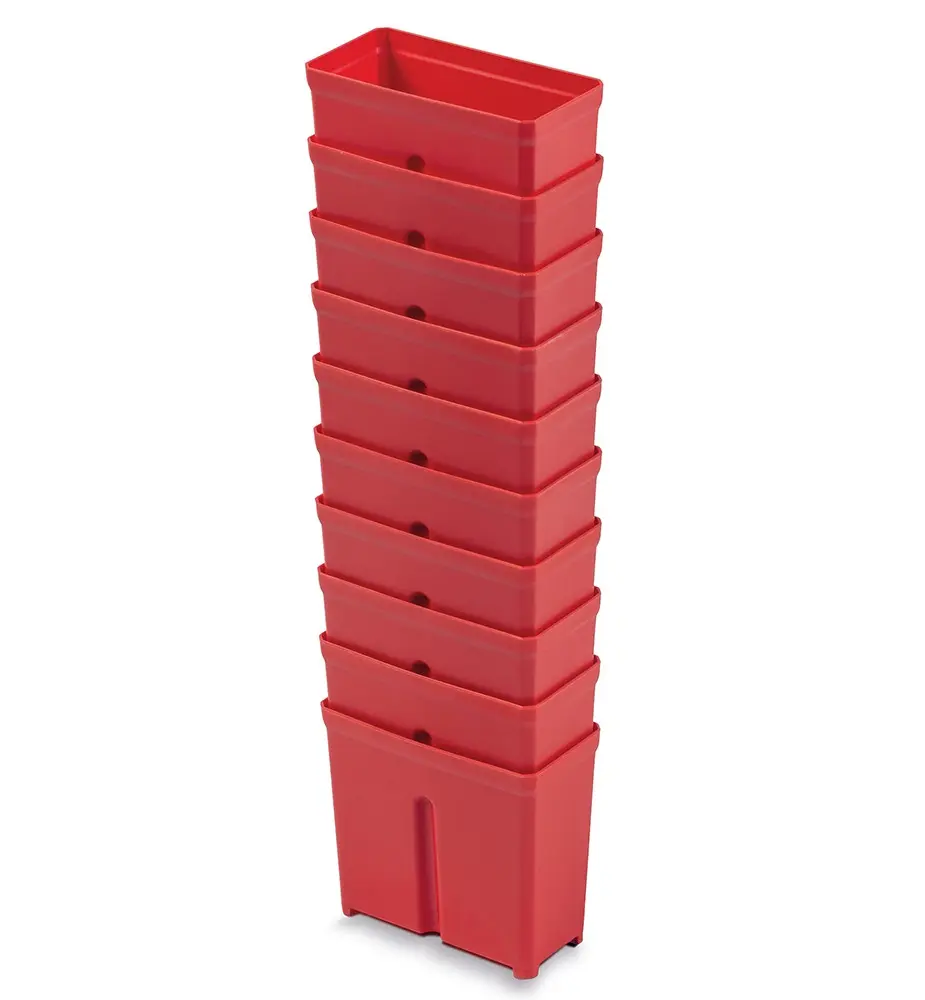 Prosperplast Sada 10 plastových boxů na nářadí TIGER BOX 10,5x5x9,7 cm červená
