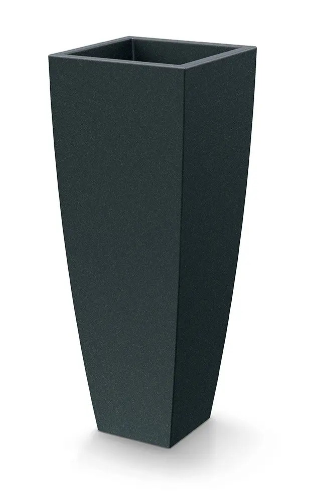 Prosperplast Plastový květináč MOODAS SQUARE HIGH 40 cm tmavě šedý