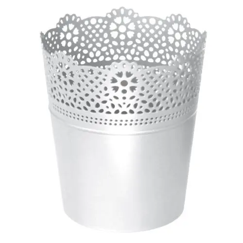 PROSPERPLAST - Obal na květináč LACE 16cm bílý