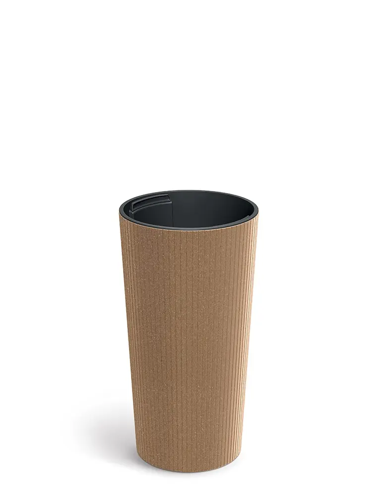 Prosperplast Květináč Lamie Slim Eco Wood přírodní, varianta 20 cm