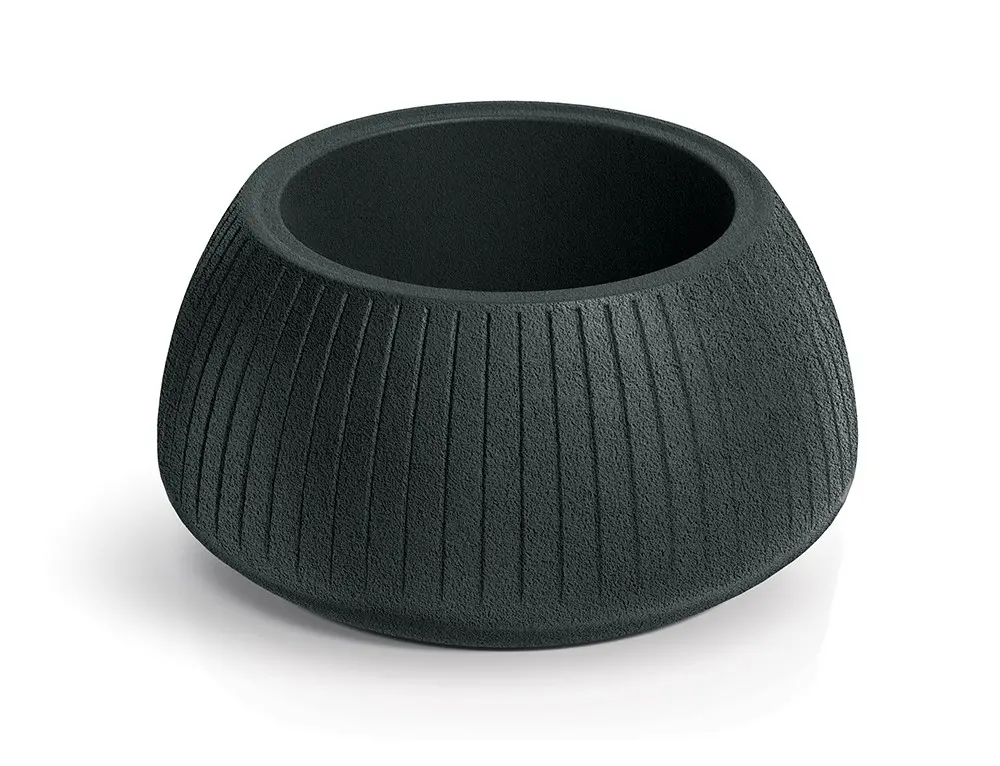Prosperplast Plastový květináč COROS BOWL tmavě šedý, varianta 48 cm