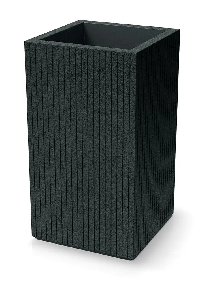 Prosperplast Plastový květináč COROS SQUARE HIGH 40 cm tmavě šedý