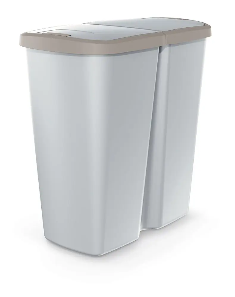 Prosperplast Odpadkový koš COMPACTO DUA popelavý/světle hnědý, varianta 50 l
