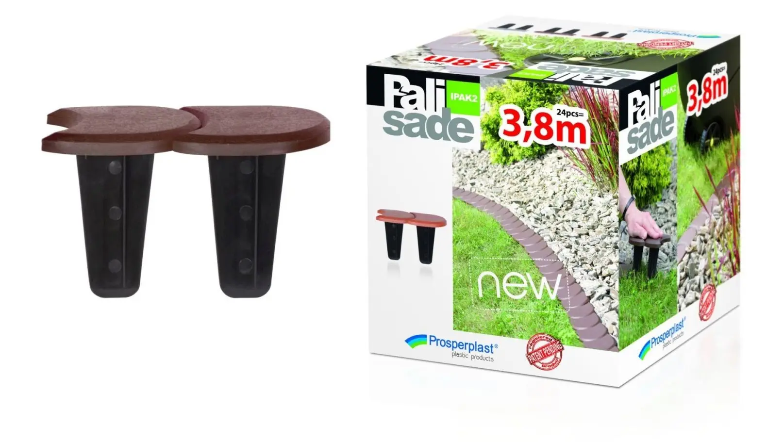 Prosperplast Palisada zahradní Drake hnědá 383,4 cm