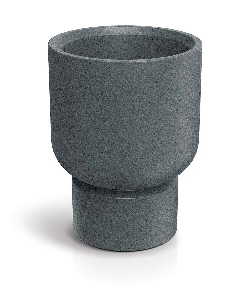 Prosperplast Plastový květináč MOLTAS BASE ROUND MIDL 40 cm granitově šedý