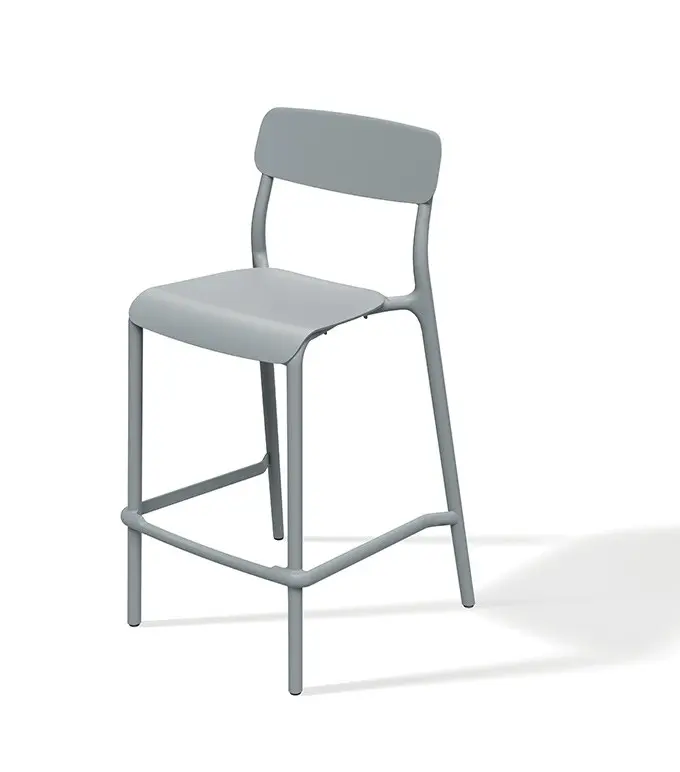 Prosperplast Zahradní výsoká barová židle RIMOS 52x54,5x107,5 cm šedá
