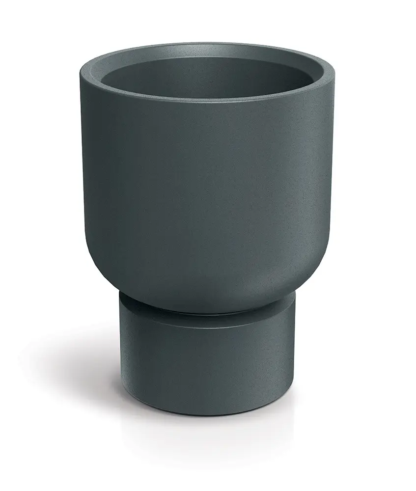 Prosperplast Plastový květináč MOLTAS BASE ROUND MIDL 40 cm grafitový