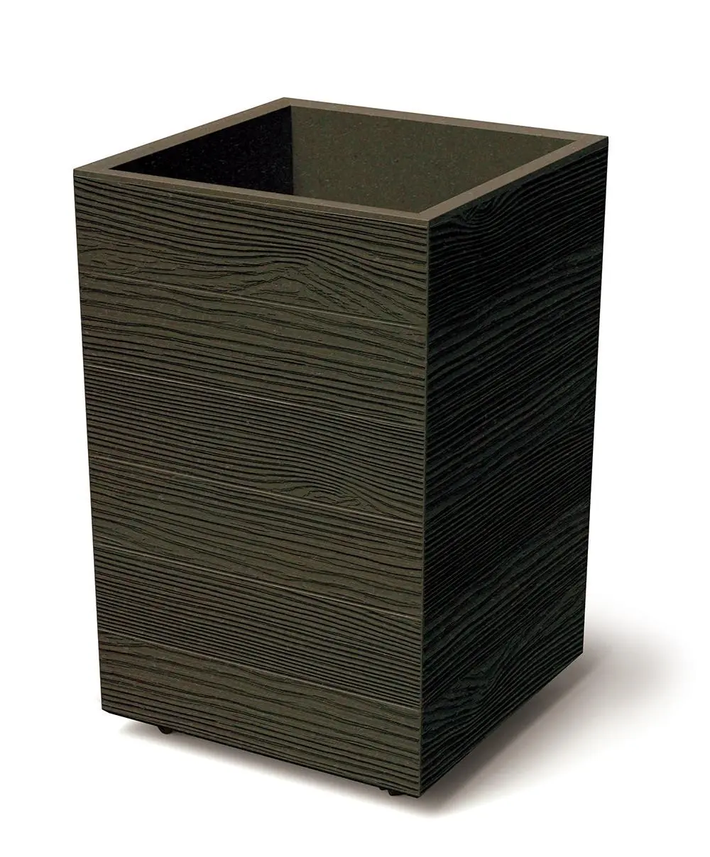 Prosperplast Květináč MADERAN SQUARE HIGH ECO WOOD 38,5 cm kávový