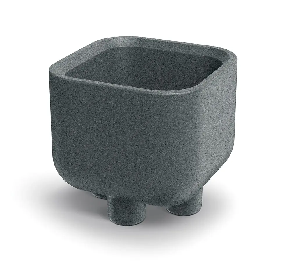Prosperplast Plastový květináč s nožičkami MOLTAN SQUARE granitově šedý, varianta 40 cm