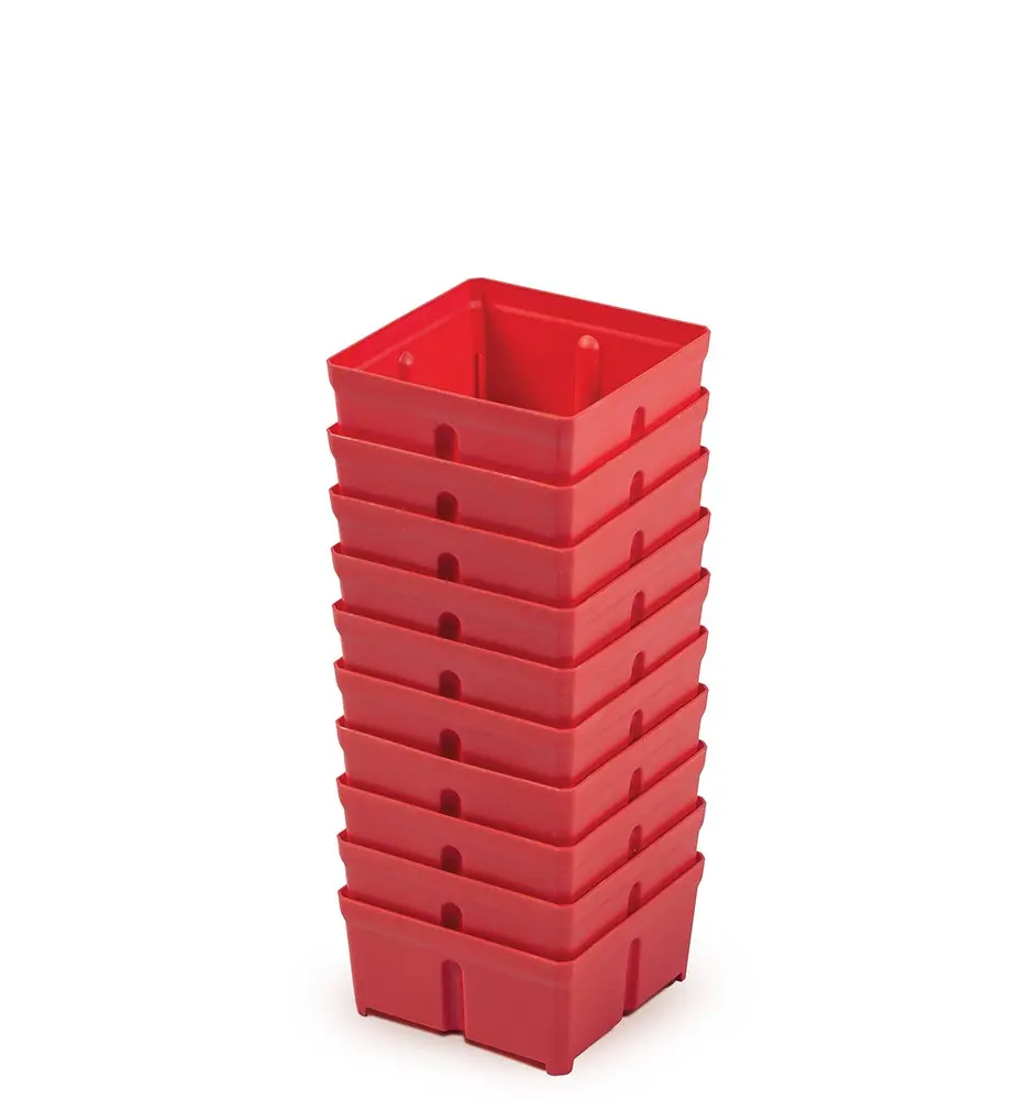 Prosperplast Sada 10 plastových boxů na nářadí TIGER BOX 10,5x10,5x5 cm červená