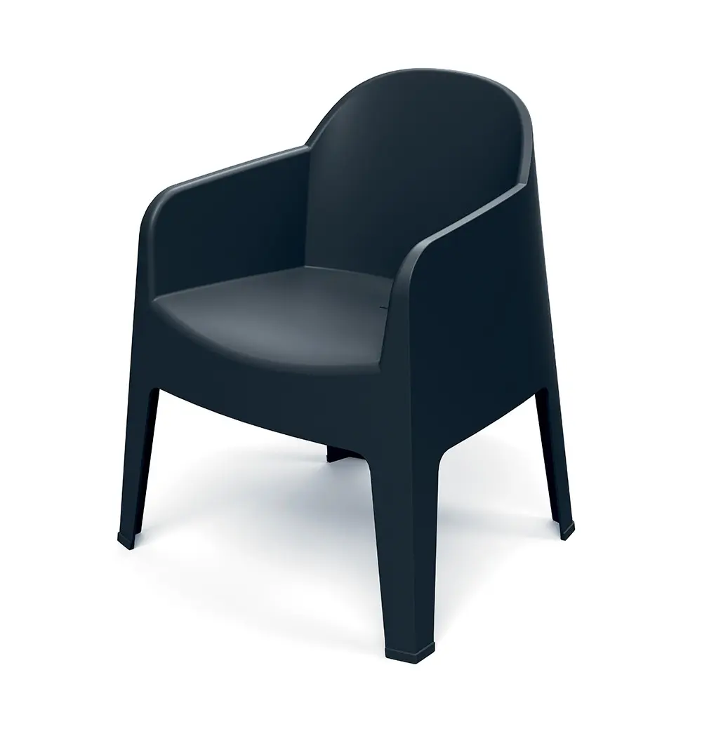 Židle zahradní MILANE 680x600x805mm - uhelná