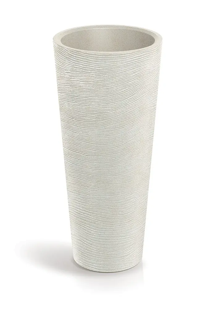 Prosperplast Plastový květináč TUBRAN ROUND SLIM I pískový, varianta