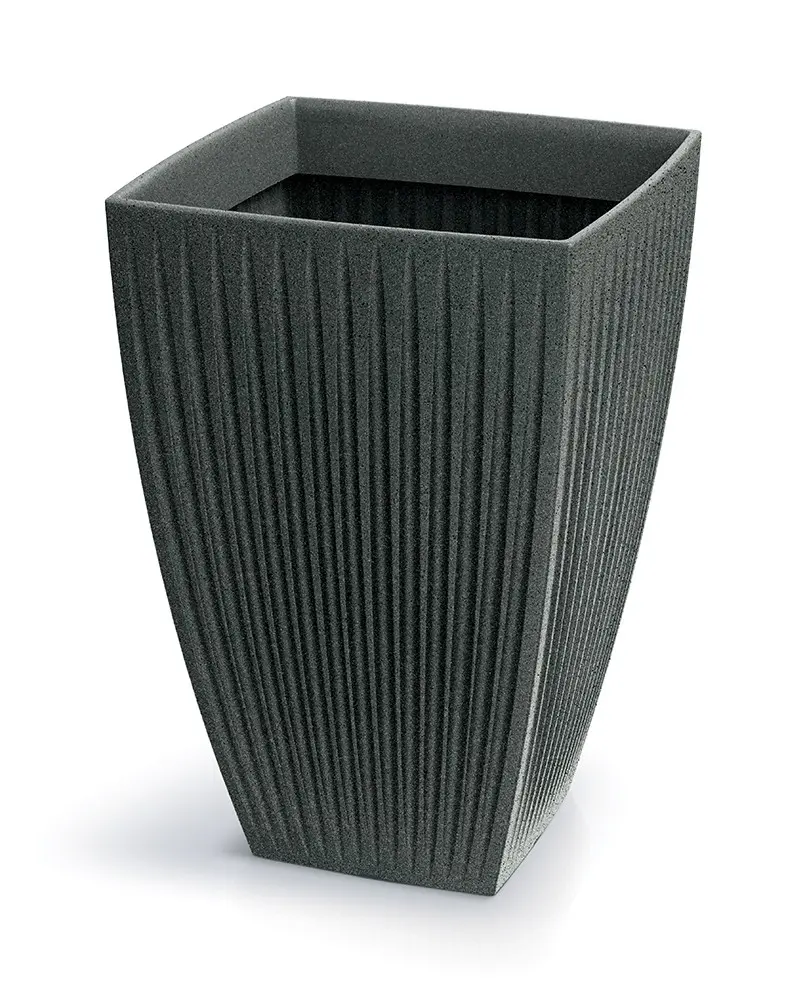 Prosperplast Vysoký květináč LATIE SQUAR I 40 cm granitově černý
