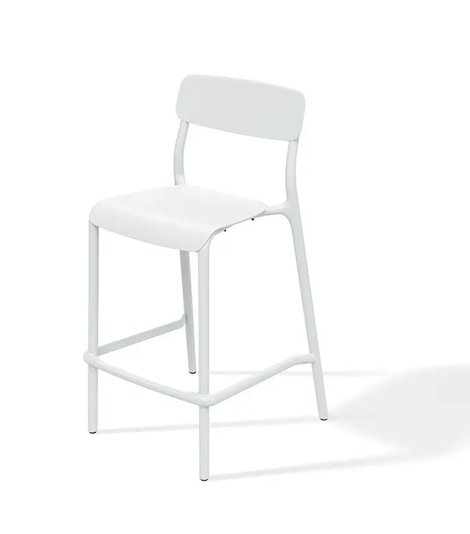 Prosperplast Zahradní nízká barová židle RIMOS 52x54,5x98,5 cm bílá