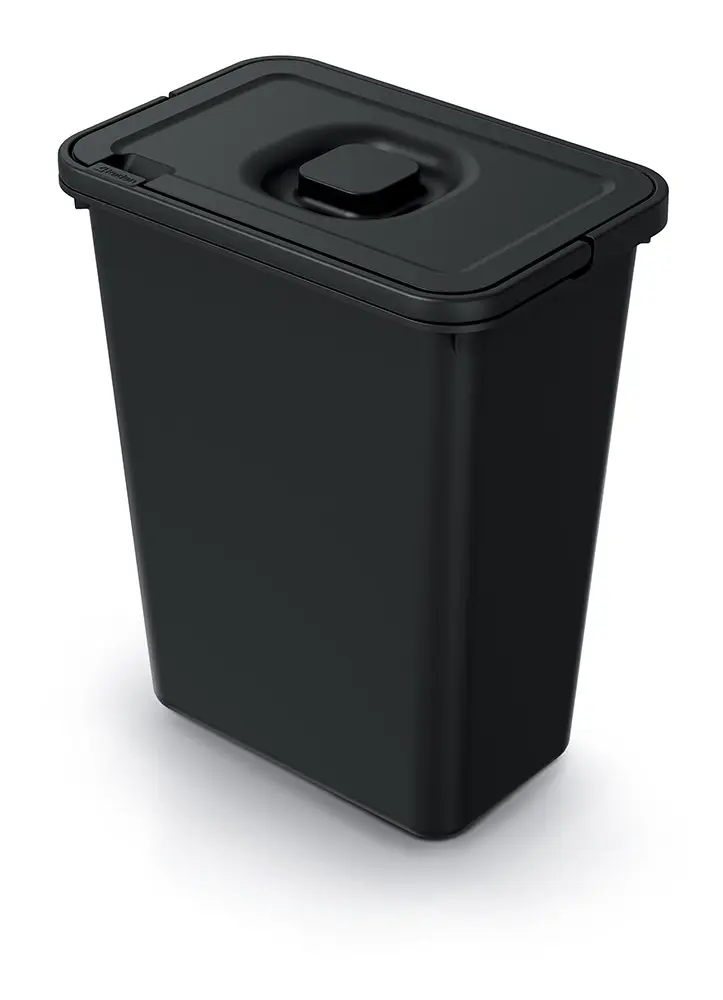 Prosperplast Odpadkový koš System Flad s víkem 10 L černý