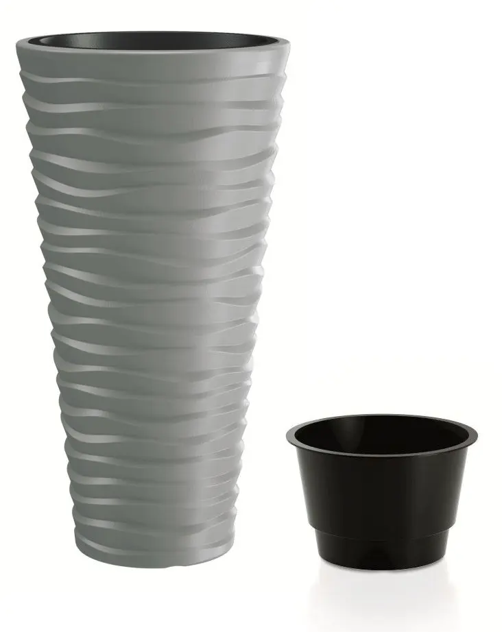 Prosperplast Květináč Long Sand s vložením šedý, varianta 29,6 cm