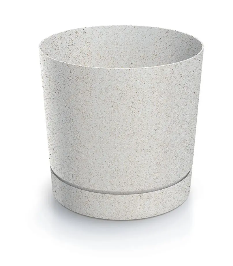 Prosperplast Květináč TUBOS P ECO WOOD bílý matný, varianta 29,2 cm