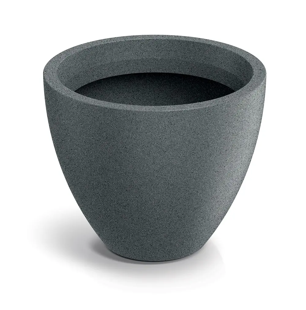 Prosperplast Plastový květináč MOLIOS ROUNDAS granitově šedý, varianta 38 cm