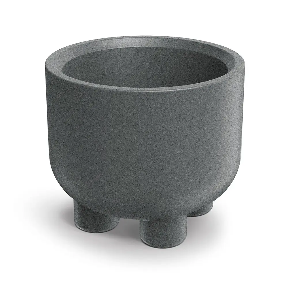 Prosperplast Plastový květináč s nožičkami MOLTAN ROUND granitově šedý, varianta 48 cm