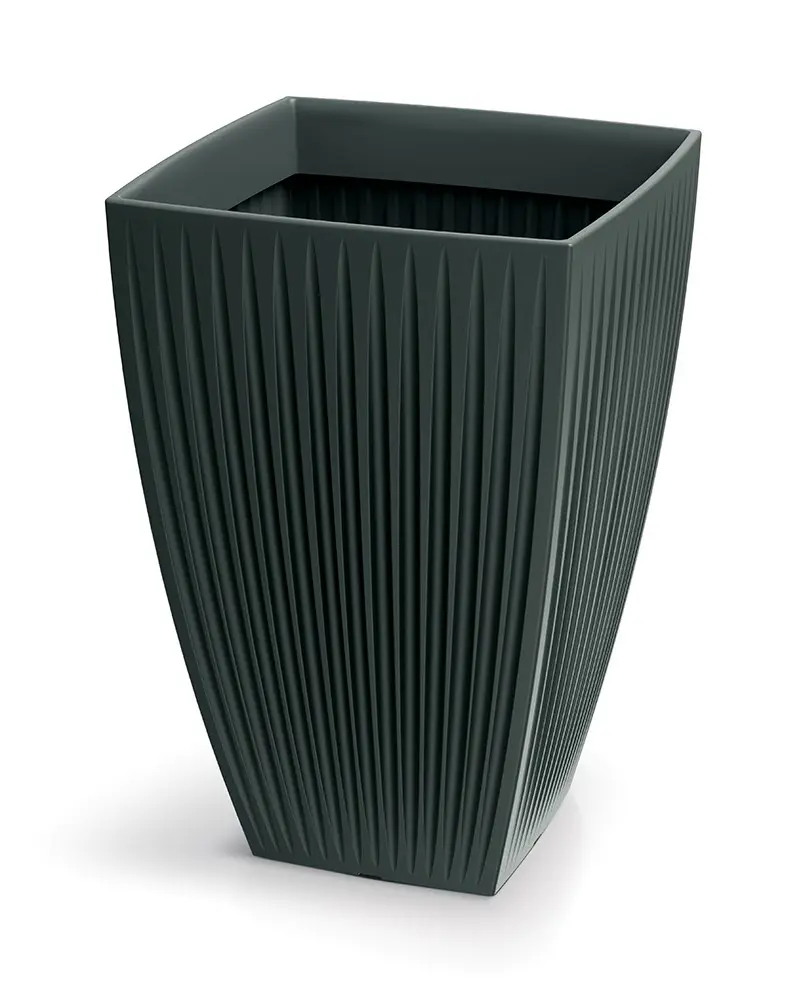 Prosperplast Vysoký květináč LATIE SQUAR I 40 cm antracitový