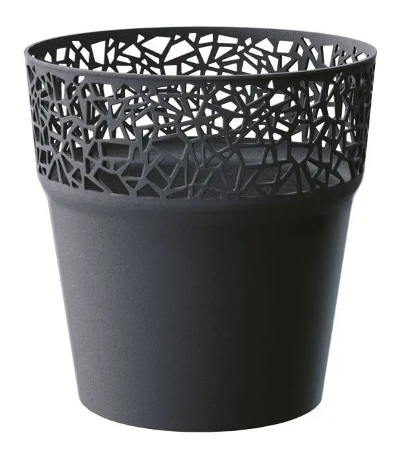 Prosperplast Květináč s krajkou Tree antracit, varianta 12 cm