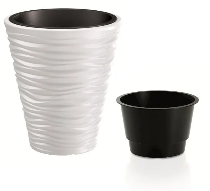 Prosperplast Květináč Small Sand s vložením bílý, varianta 34,5 cm