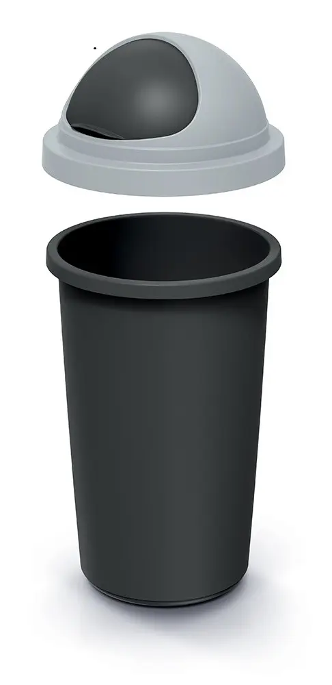Prosperplast Odpadkový koš COMPACTO ROLL 50 L černý/světle šedý