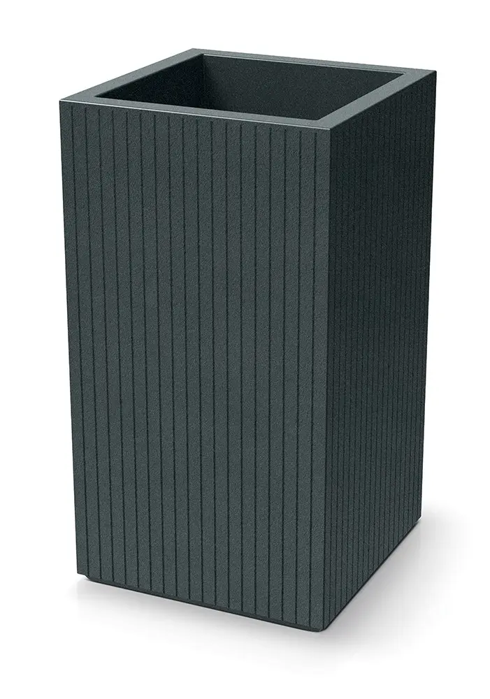 Prosperplast Plastový květináč COROS SQUARE HIGH 40 cm grafitový