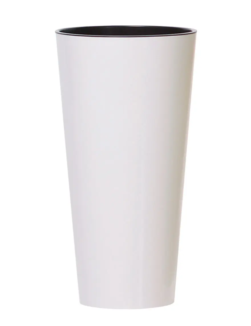 Prosperplast Květináč Tubus Slimmer bílý lesklý, varianta 25 cm