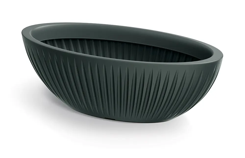 Prosperplast Oválný květináč LATIE 58 cm antracitový