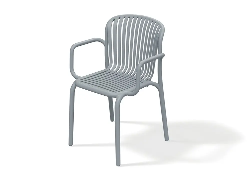 Prosperplast Zahradní židle s područkami BRENES 57,5x53x82,5 cm šedá