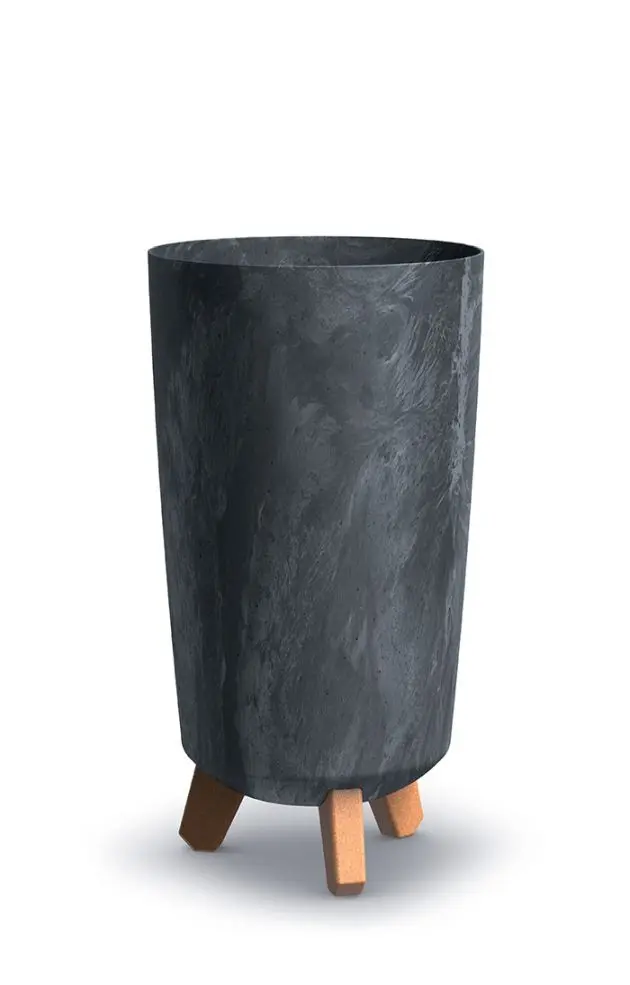 Prosperplast Vysoký květináč GRACIE TUBA SLIM antracitový beton, varianta 19,5 cm