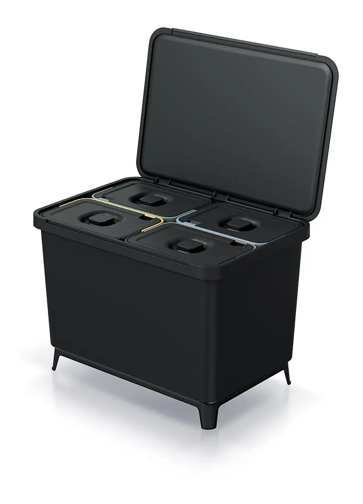 Prosperplast Odpadkový koš SYSTEMO 4x10 L černý
