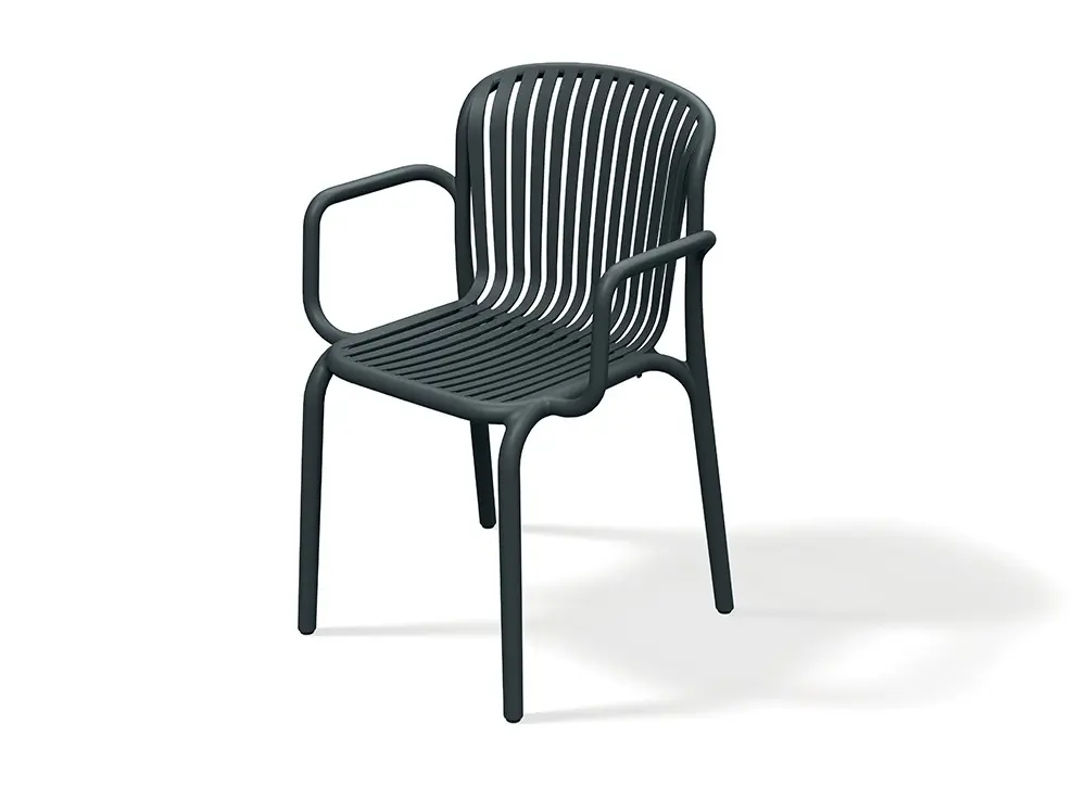 Prosperplast Zahradní židle s područkami BRENES 57,5x53x82,5 cm uhelně šedá