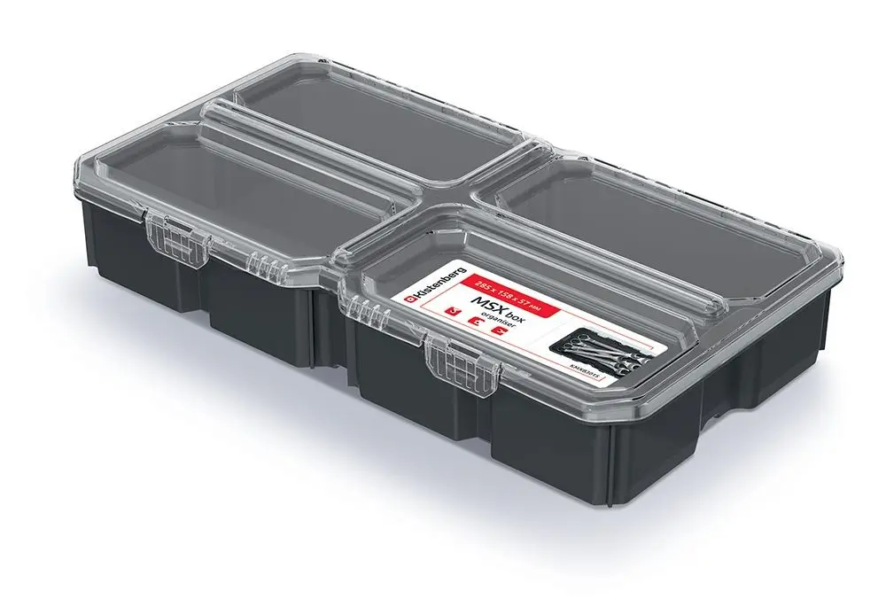 Prosperplast Organizér MESX BOX 28,5x15,8x5,7 cm transparentní/černý