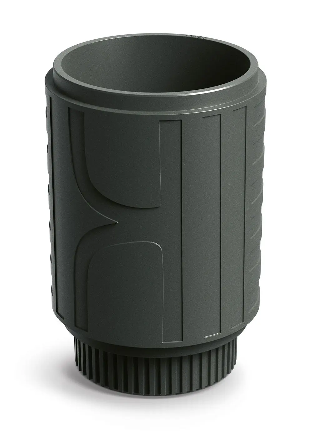 Prosperplast Plastový květináč FOLKAS ROUNDOS MIDL 40 cm tmavě šedý